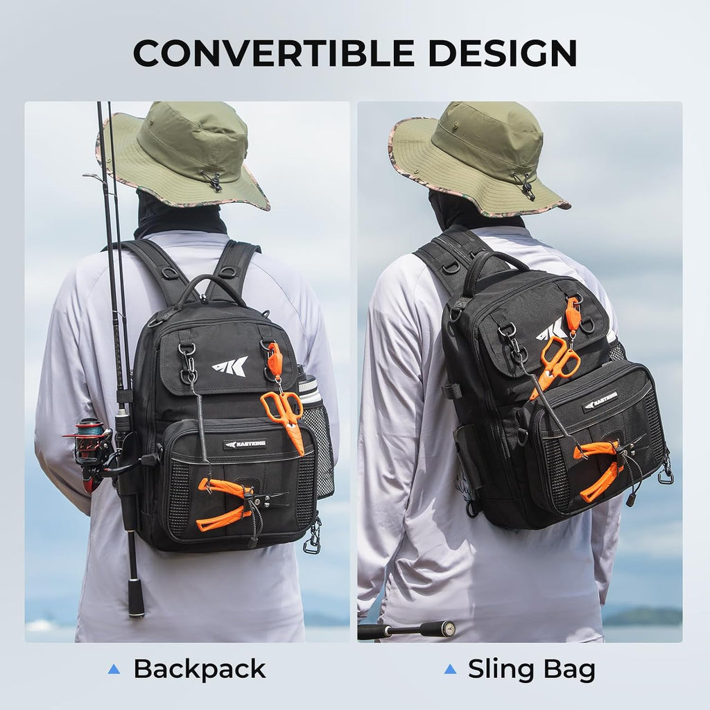 KastKing BaitSpace Fishing Sling Bag, Fishing Backpack with Rod Holder
