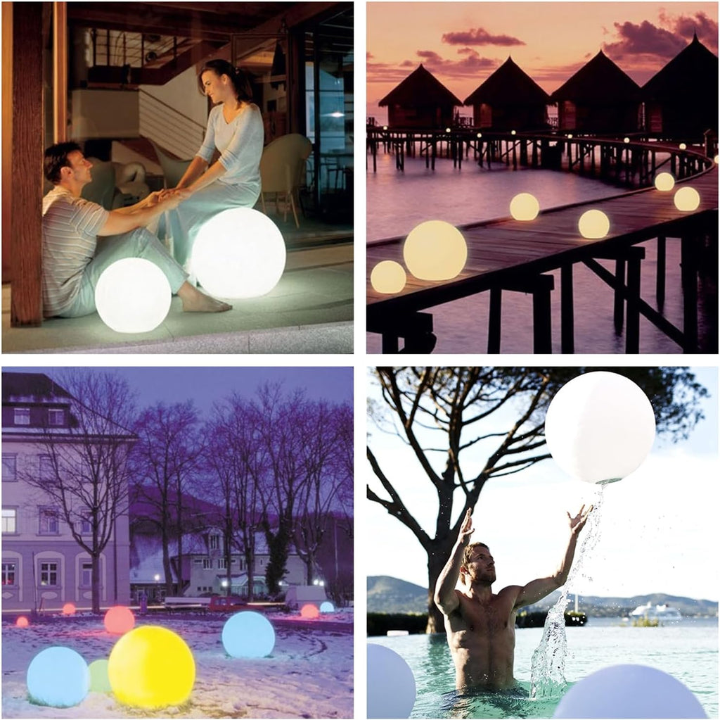 Mr.Go 20-inch Rechargeable LED Ball Light,16 RGB Color Changing Glowing Orb