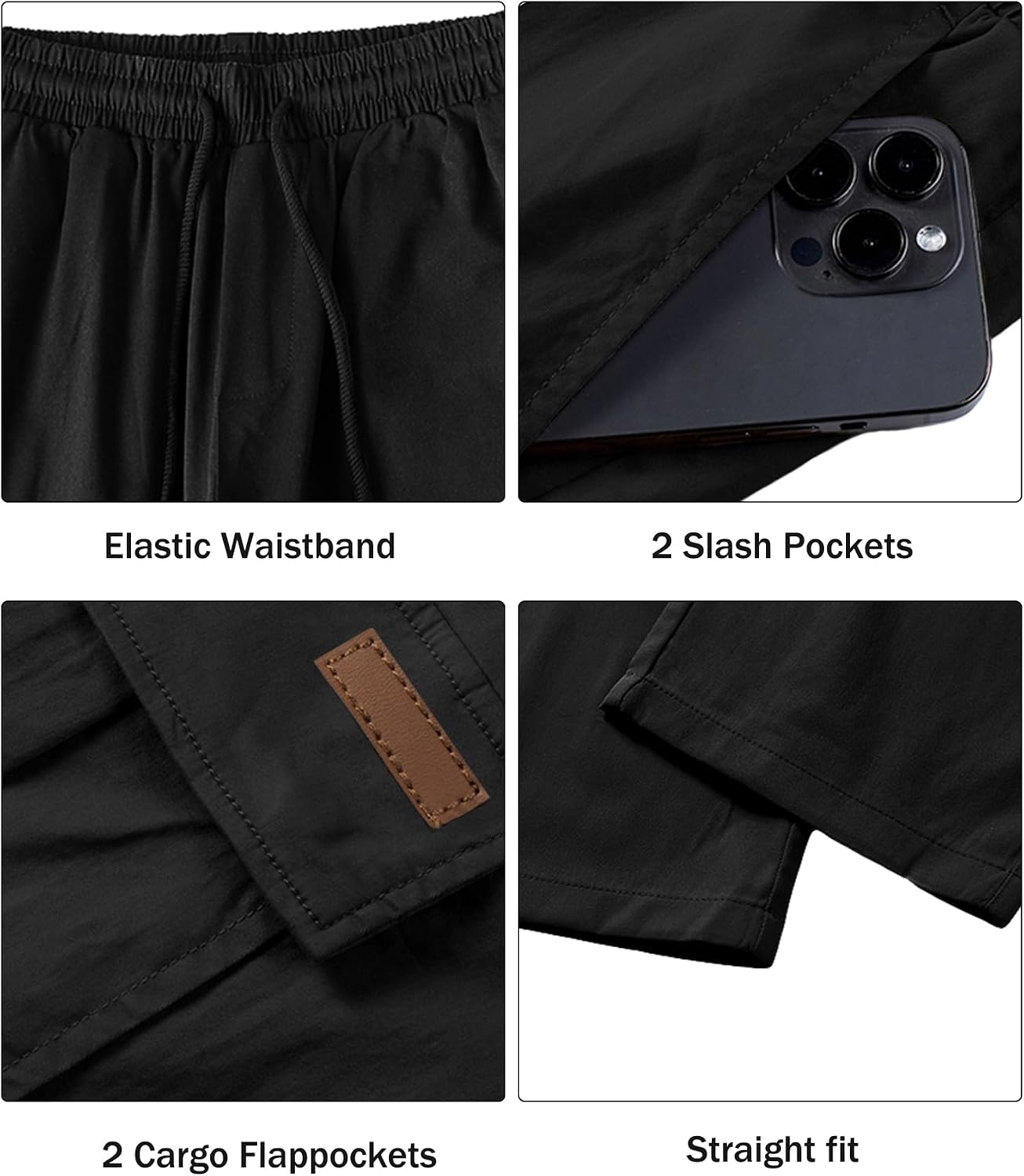 Comdecevis Men's Casual Cargo Pants Tactical Work Pants with Pockets