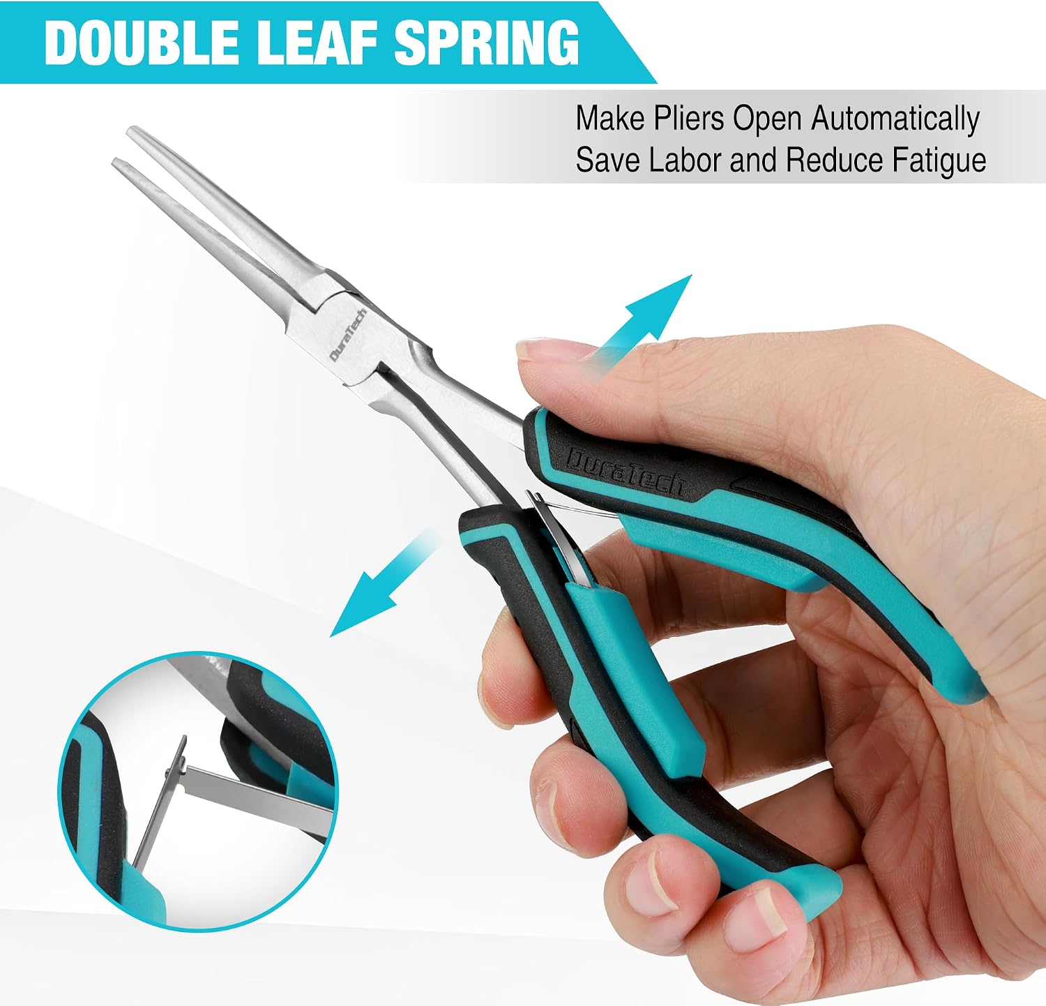 DURATECH 7" Long Reach Needle Nose Pliers, Extra Long Nose Pliers