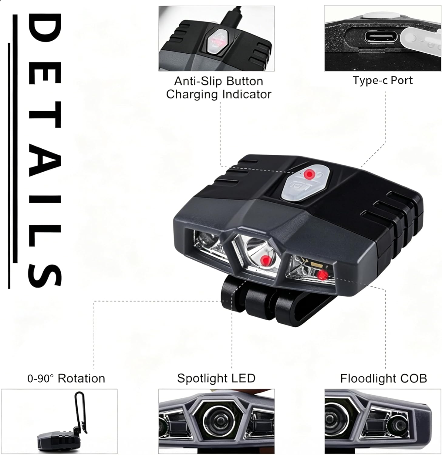 LHOTSE Rechargeable LED Hat Clip Light