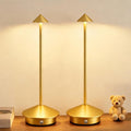 2 Pack Aluminum Cordless Table Lamp, 6000mAh Rechargeable Table Lamps, Portable Touch LED Lamp, Outdoor Waterproof Dimmable Cordless Rechargeable Table Lamps for Restaurant/Patio-(2GD)