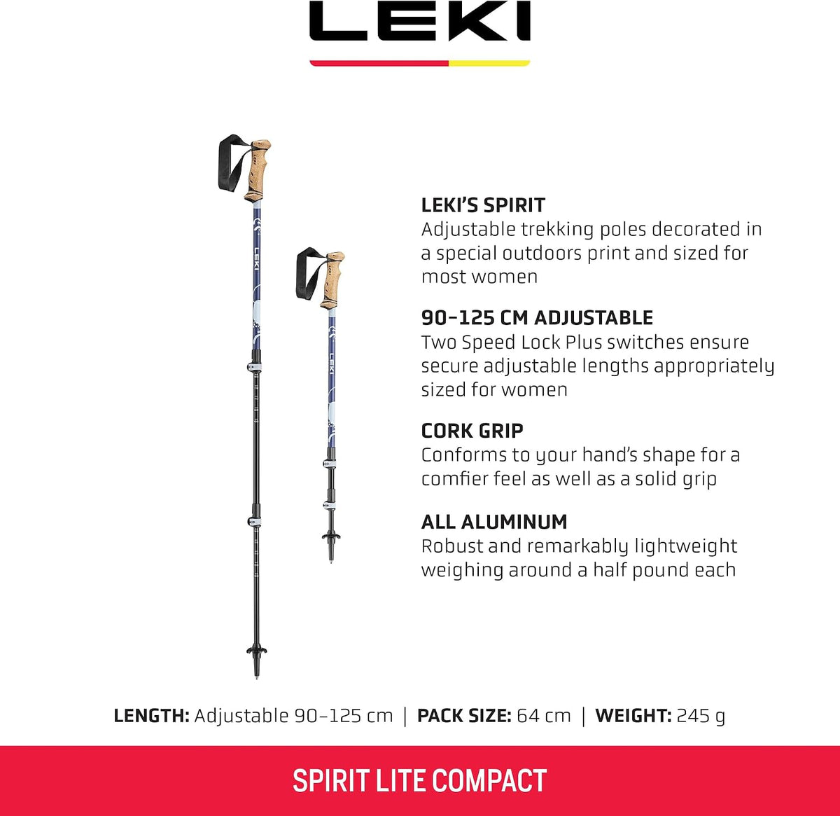 LEKI Spirit Lite Compact Trekking Poles