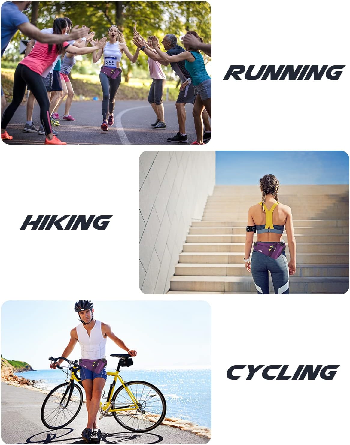 Labeol Running Belt, Waterproof Hydration Belt with Water Bottle Holder