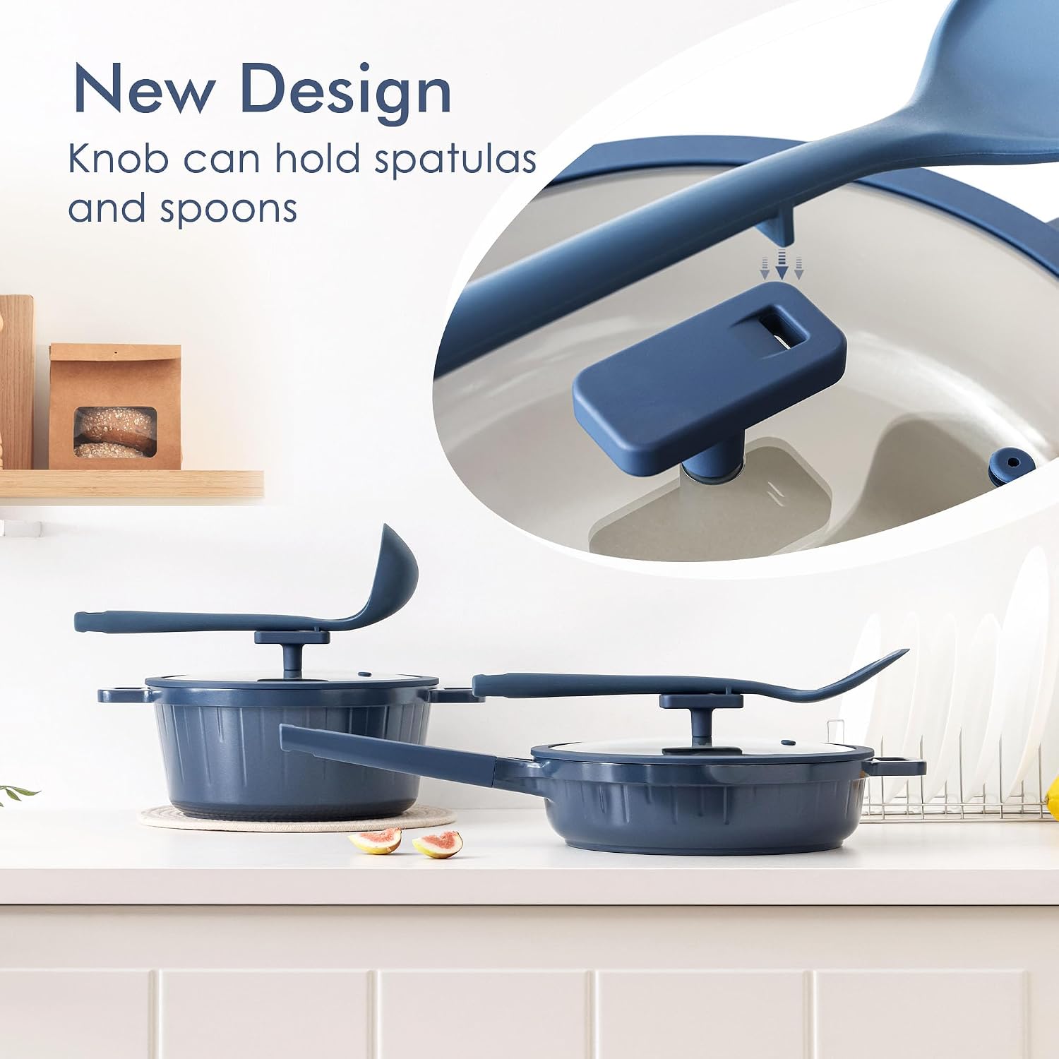 SENSARTE 14Pcs Pots and Pans Set Non Stick, Ceramic Cookware Set Non toxic