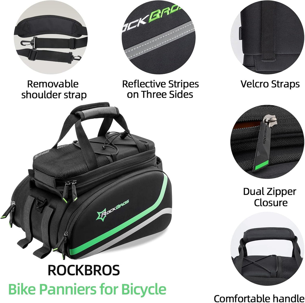 ROCKBROS Bike Trunk Bag 17L-45L Rear Rack Bags for Bicycles Waterproof