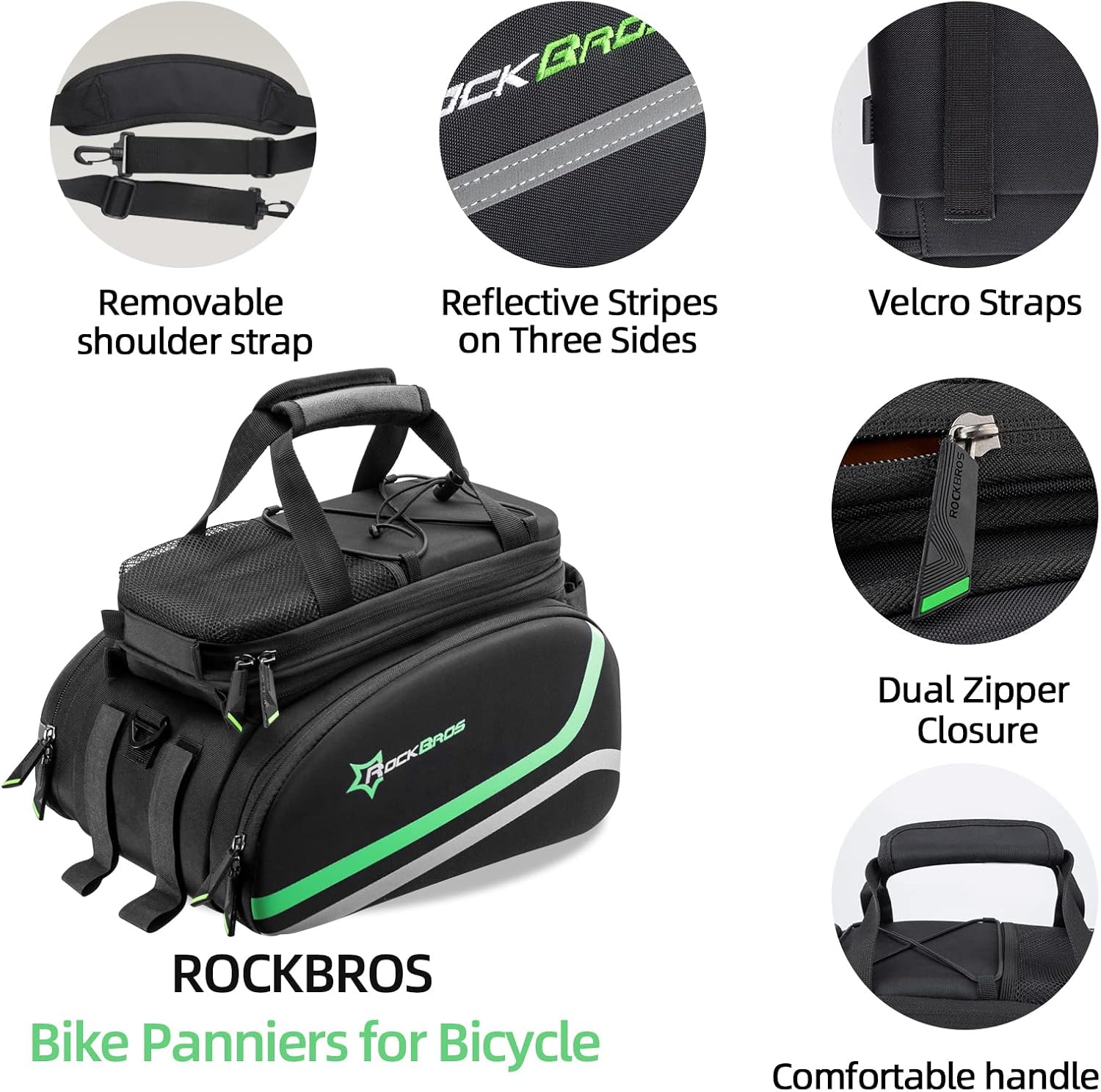 ROCKBROS Bike Trunk Bag 17L-45L Rear Rack Bags for Bicycles Waterproof