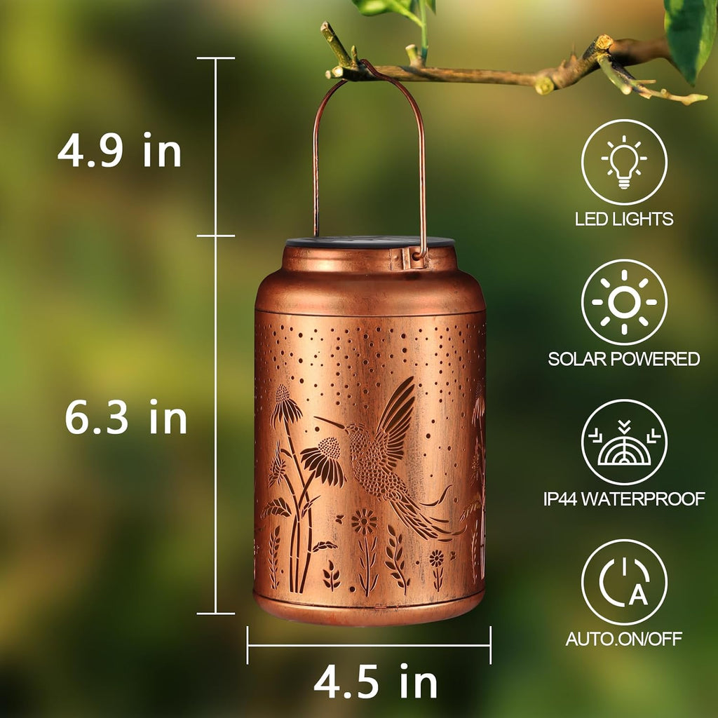 Solar Lanterns Outdoor Waterproof Garden Decor Gifts for Women(Hummingbird