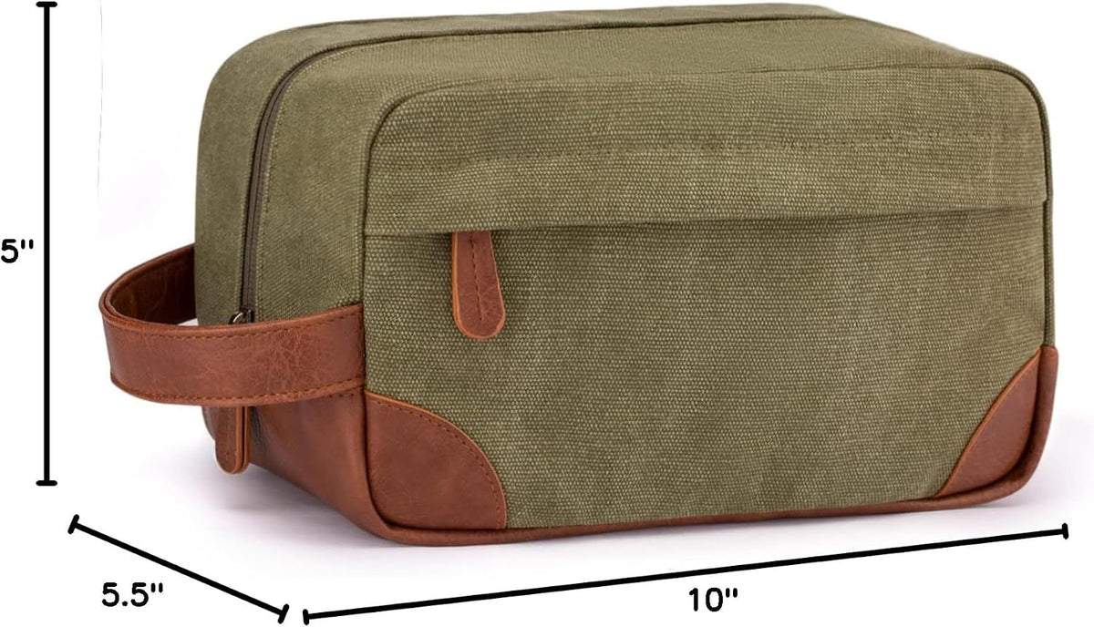 Vorspack Canvas Travel Toiletry Bag for Men, Medium, Green