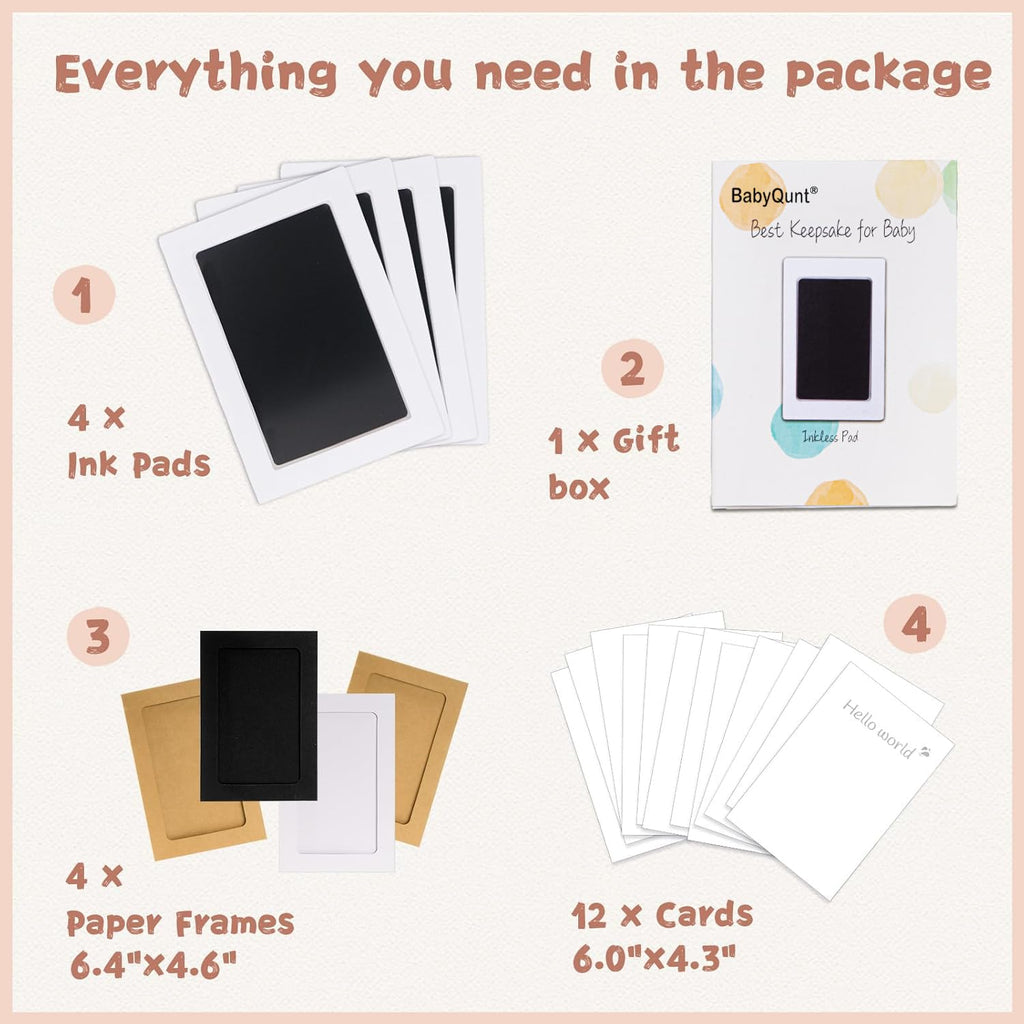 Inkless Baby Hand and Footprint Kit,Clean-Touch Ink Pads
