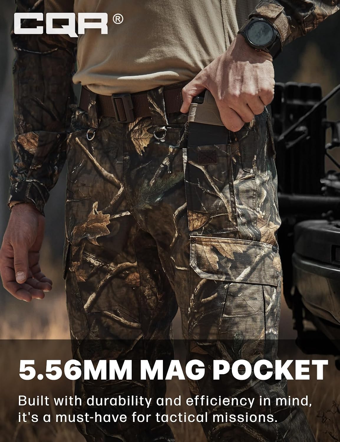 CQR Men's Tactical Pants, Water Resistant Ripstop Cargo Pants, Lightweight EDC Work Hiking Pants, Outdoor Apparel