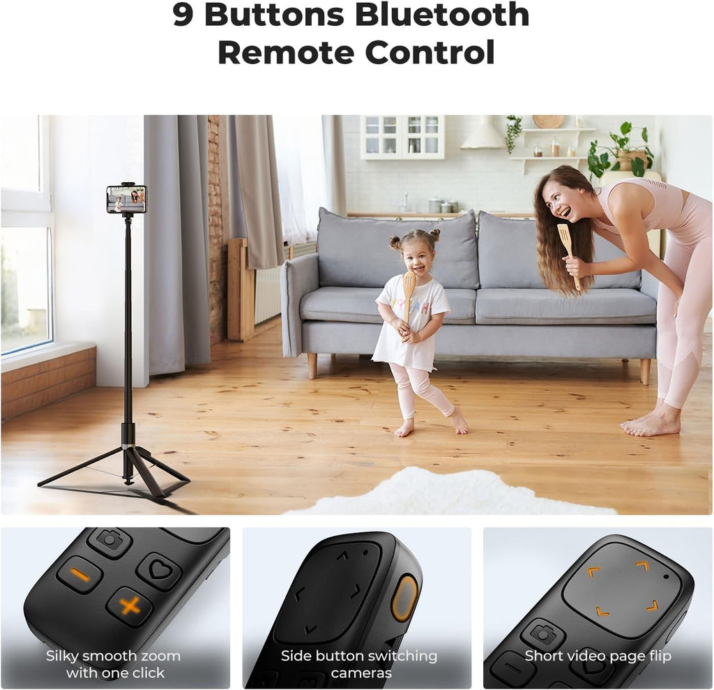 K&F CONCEPT 69" Pop Open & Quick Fold Phone Tripod