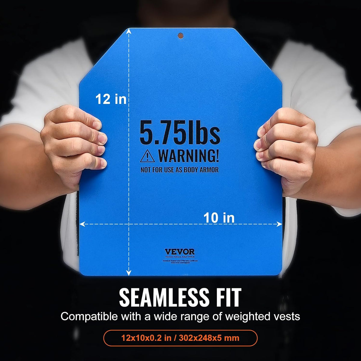 VEVOR Weight Vest Plates, 5.75 LB Pairs, Premium Steel Weighted plates, Contoured Ergonomic Fit – WODs, Additional Weight, for Strength Training, Running, Fitness, Heavy Workouts