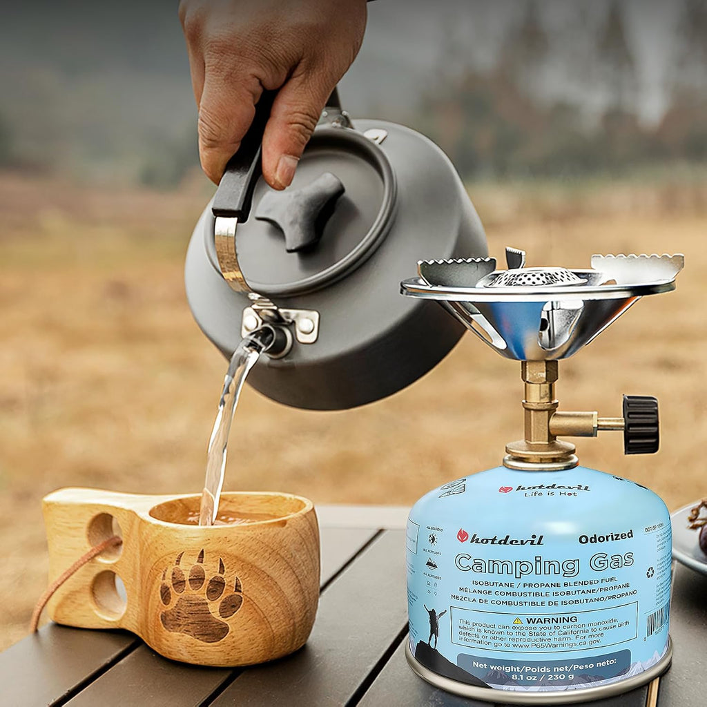Hotdevil Isobutane Fuel Canister 230 Gram Camping Stove Fuel Butane Propane Blend Isobutane Fuel Canister Camping Fuel Gas Canister Suitable for All Seasons Efficient and High Output 8.1oz(6 Packs)
