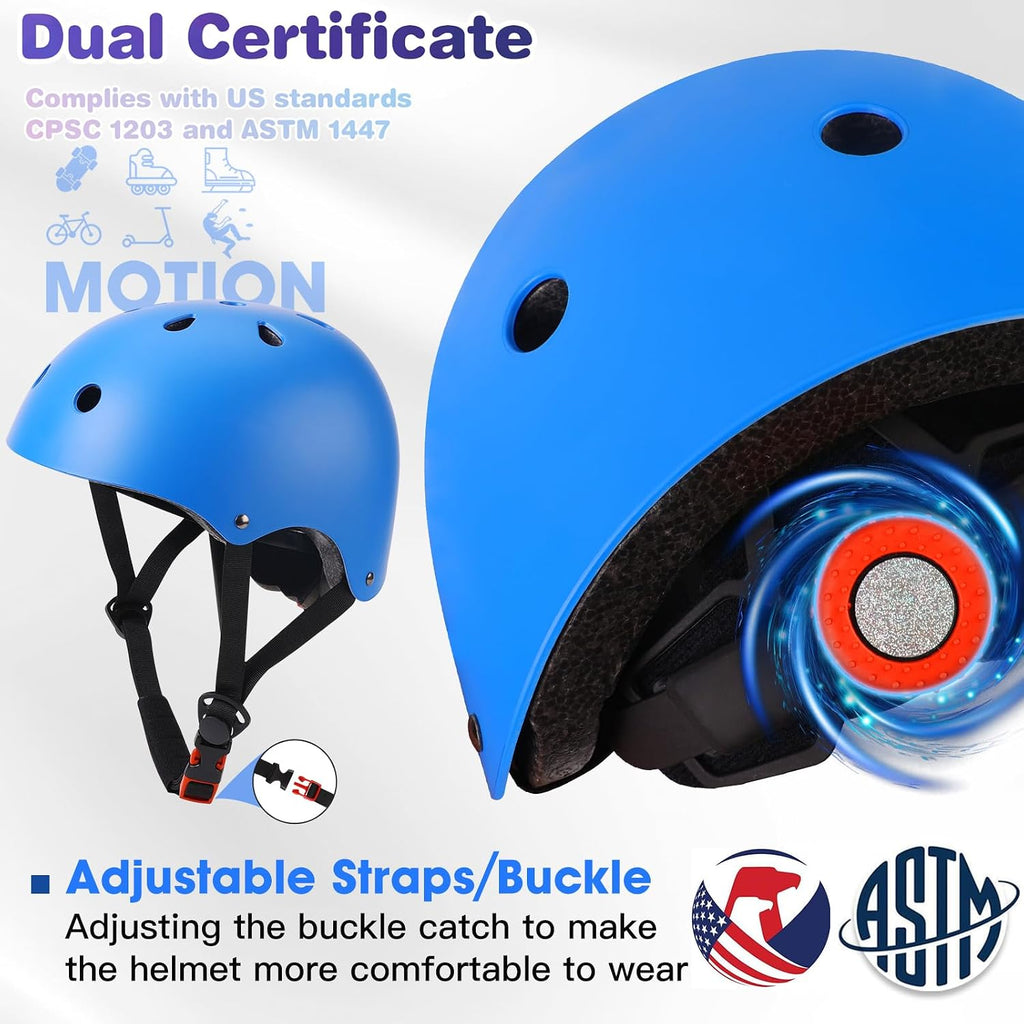 Toddler Kids Bike Helmet Set with Knee Elbow Pads, CPSC Certified
