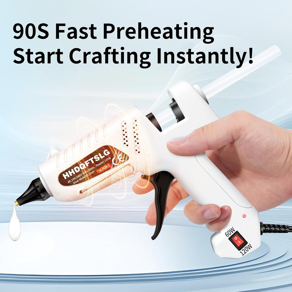 Hot Glue Gun Kit with 30 Sticks, 60/120W Full Size Dual Power Glue Gun