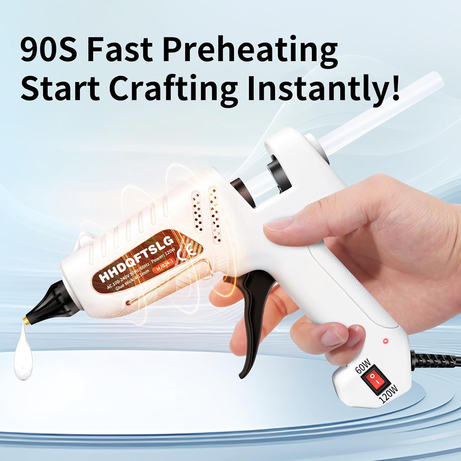Hot Glue Gun Kit with 30 Sticks, 60/120W Full Size Dual Power Glue Gun