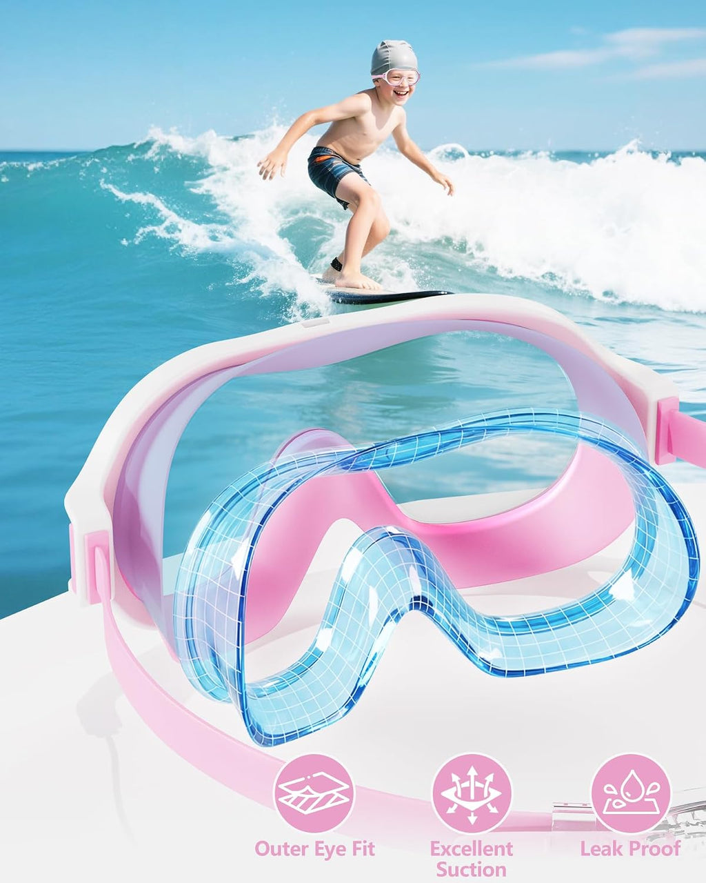 Aegend 2 Pack Swim goggles for Kids 3-15, Anti-Fog Anti-UV Wide Vision Waterproof, No leak Swimming goggles for Boys Girls