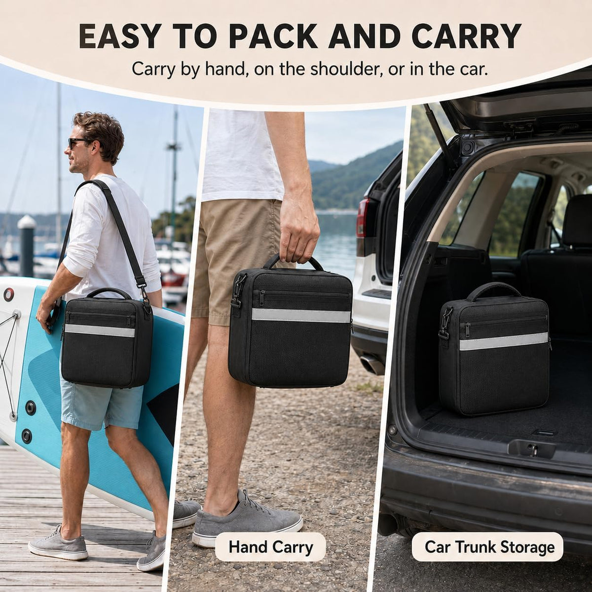 Paddle Board Pump Bag, Carrying Case for Electric SUP Air Pumps
