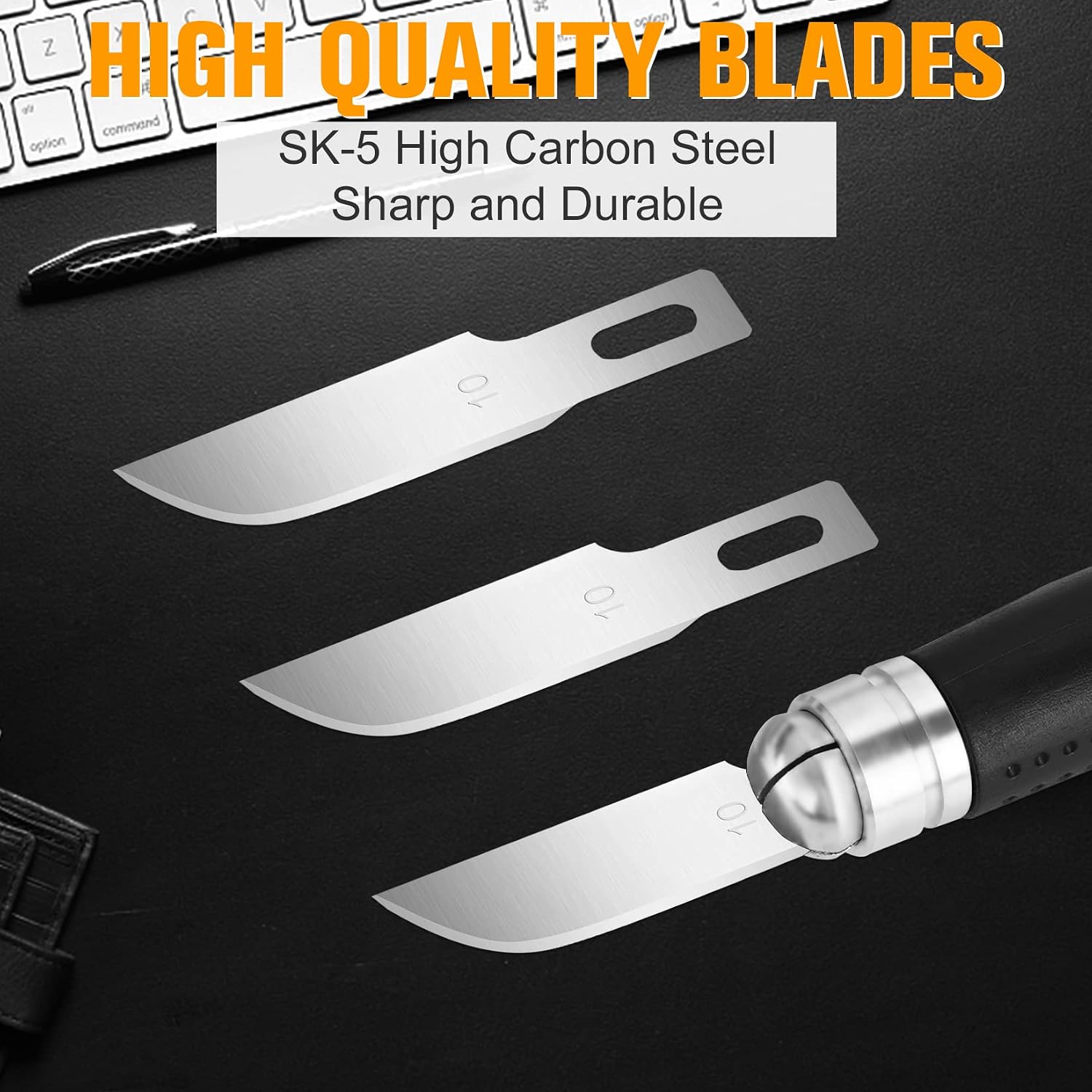 JETMORE 100 Pack Exacto Blades #10, Craft Knife Blades with Storage Box