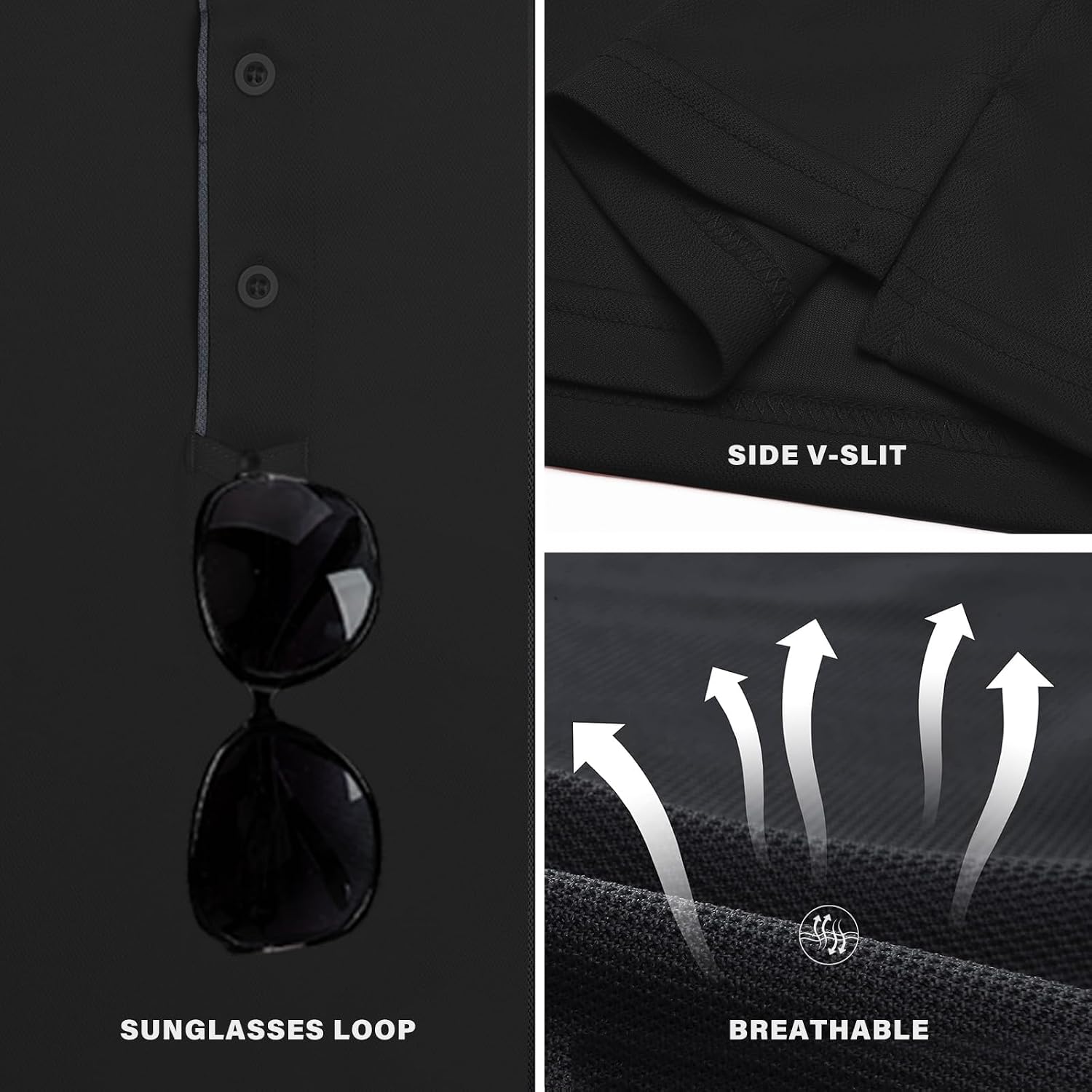 3 Pack Mens Golf Polo Shirt Short Sleeve Quick Dry Moisture Wicking