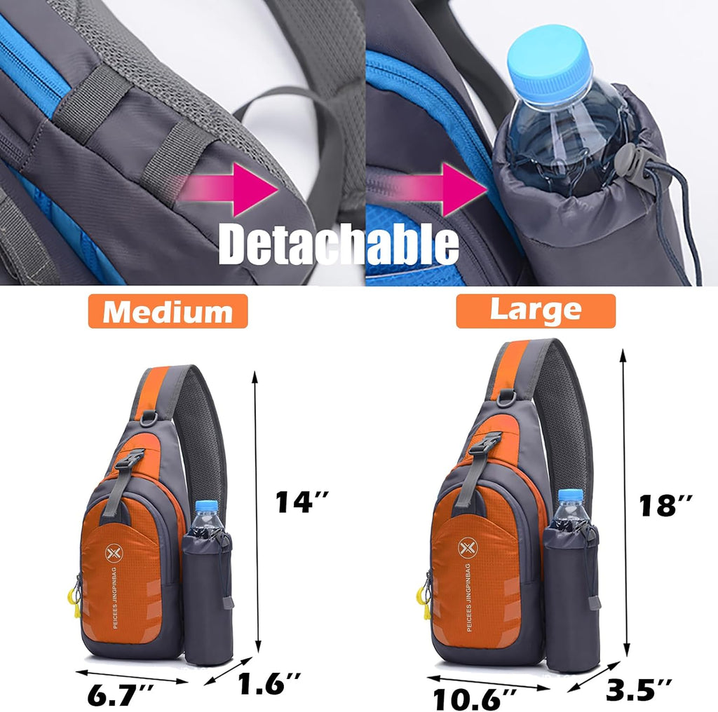 Peicees Chest Crossbody Sling Backpack Bag Travel Bike Gym Daypack for Women Men