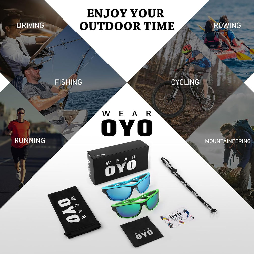 WEAROYO Polarized Sports Sunglasses Men Womens Fishing Running UV400