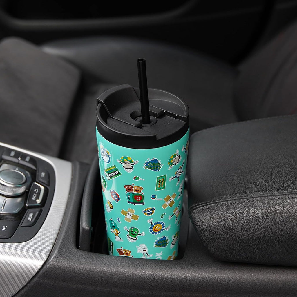 BJPKPK 22 oz Coffee Tumbler with Straw, Insulated Stainless Steel Cup