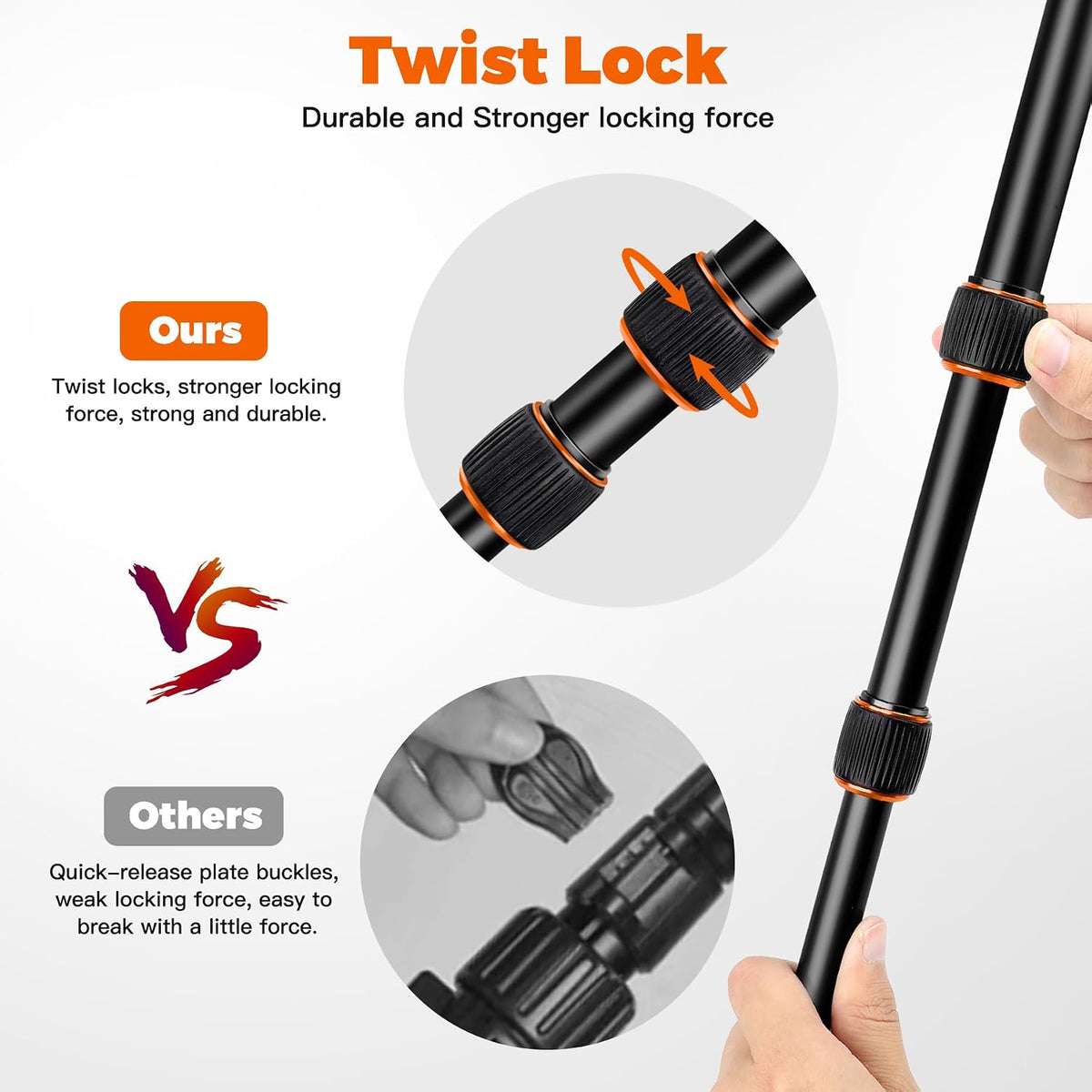 Victiv Camera Tripod, 80" Ball Head Tripod with Carry Bag & Phone Holder