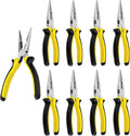 12 PCS 6 Inch Needle Nose Pliers Set, Long Nose Pliers with Wire Cutter, Mini Jewelry Needle Nose Pliers for Cutting Bending Wire Handmade Craft