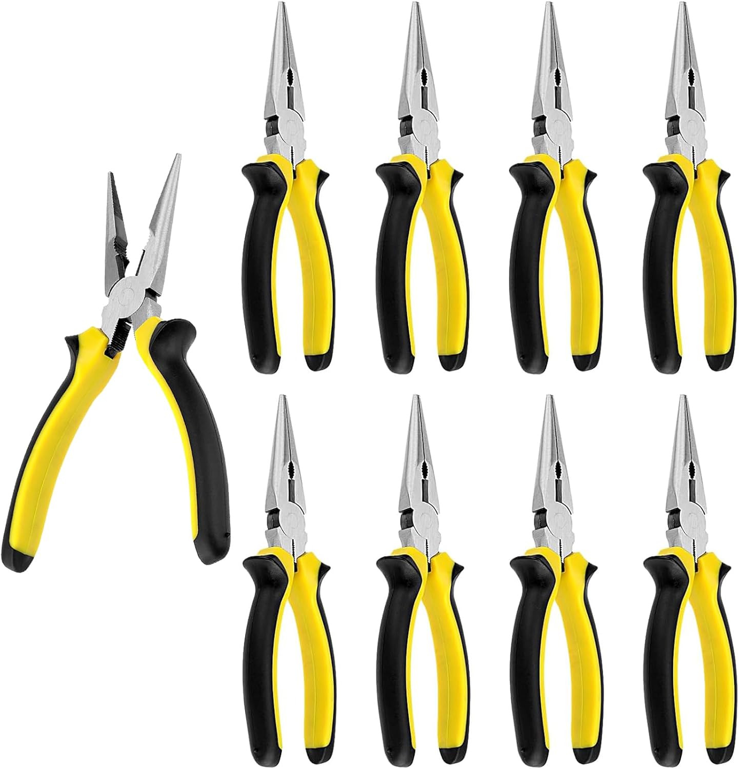 12 PCS 6 Inch Needle Nose Pliers Set, Long Nose Pliers with Wire Cutter, Mini Jewelry Needle Nose Pliers for Cutting Bending Wire Handmade Craft
