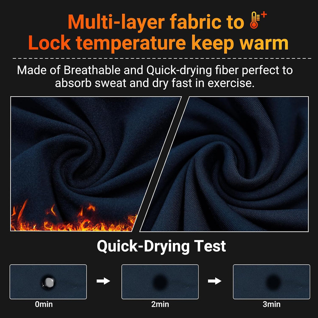 MEETYOO Thermal Underwear for Men, Winter Gear Long Johns Base Layer Top and Bottom Set for Skiing Running