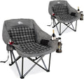 2 Pack Oversized Camping Chairs for Adults Heavy Duty Padded Lawn Chair