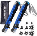 BISINNA Lightweight Collapsible Trekking Poles Folding Hiking Sticks | 2pc set,Aircraft-Grade Aluminum ,Quick Lock System ,EVA grip Telescopic Adjustable Walking Stickls for Men Women Seniors