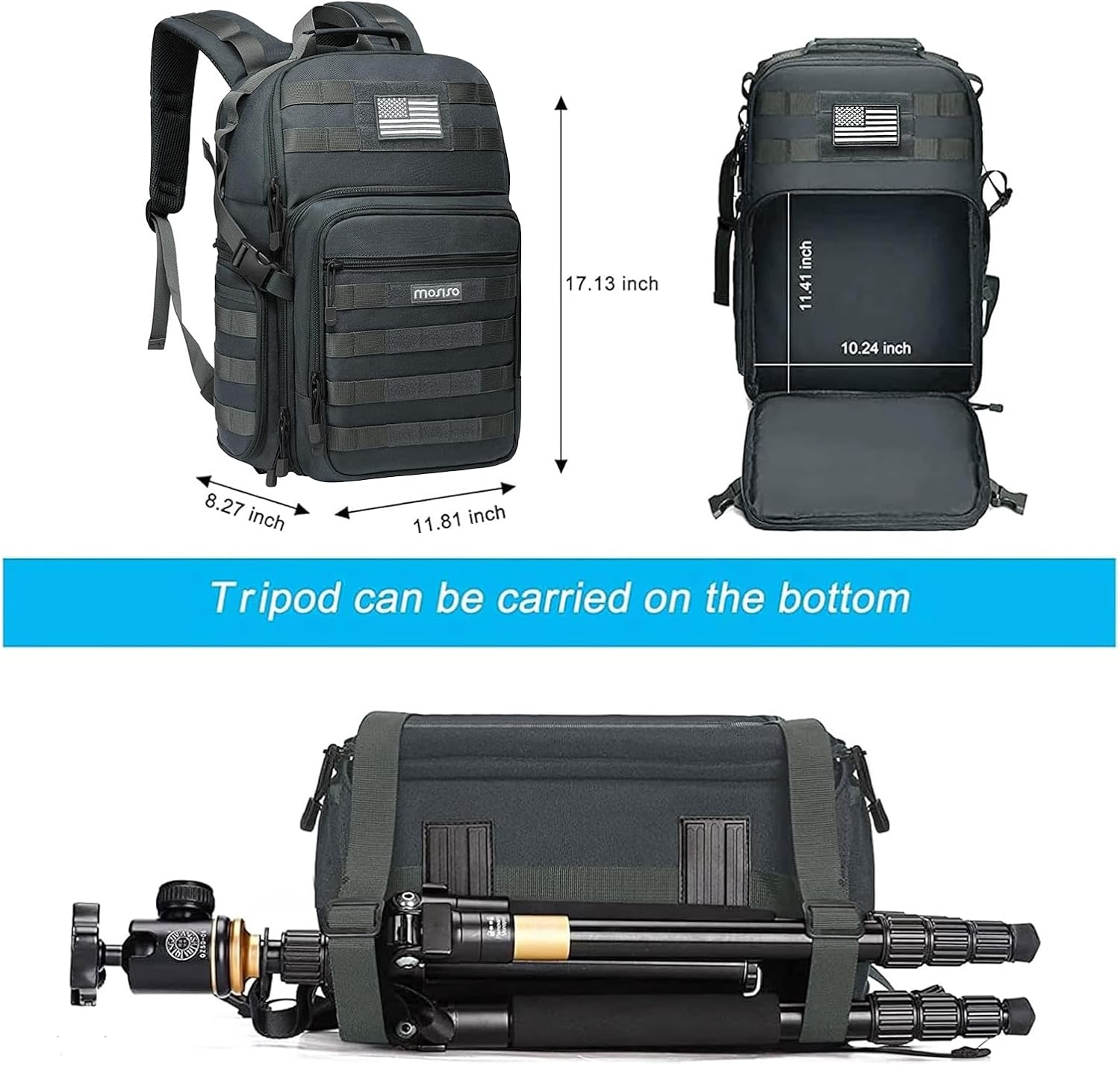 MOSISO Camera Backpack, DSLR/SLR/Mirrorless Tactical Camera Bag Case