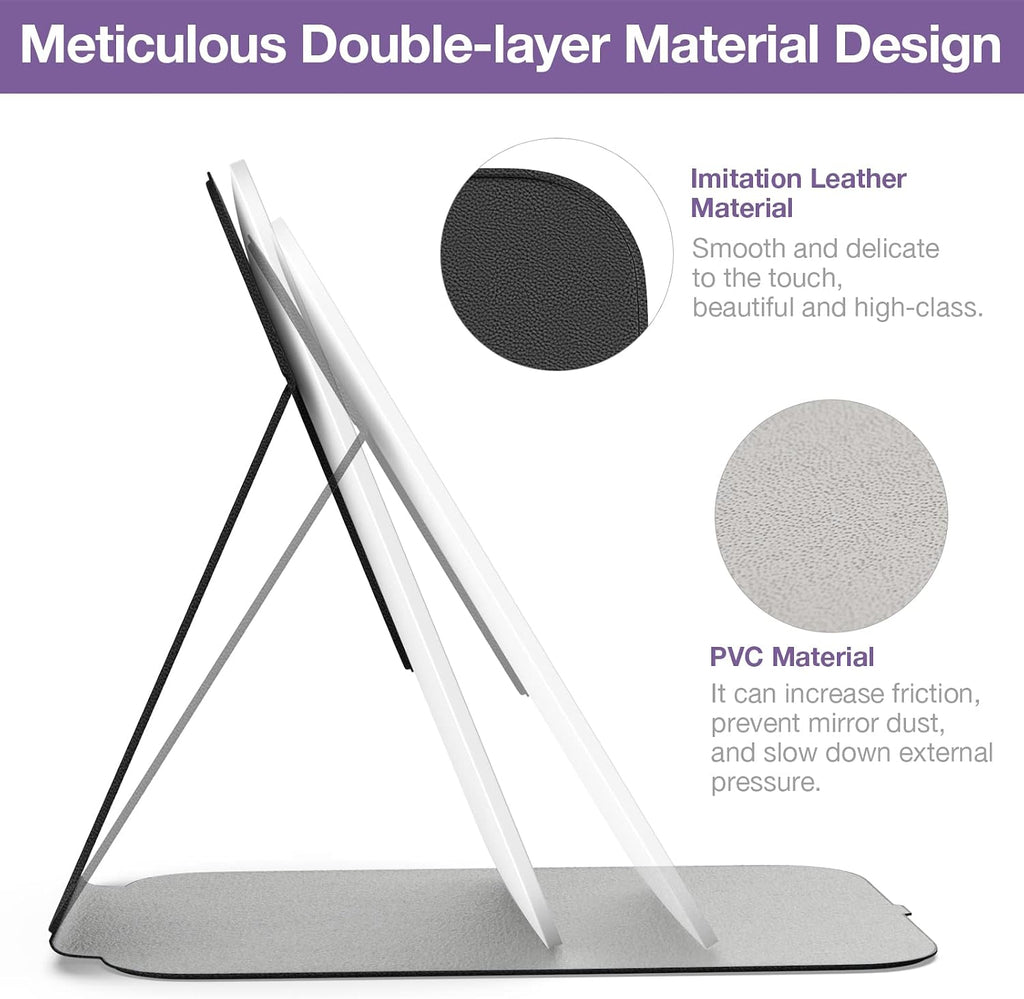 Kintion Travel Makeup Mirror, Portable LED Lighted Folding Mirror (Black)