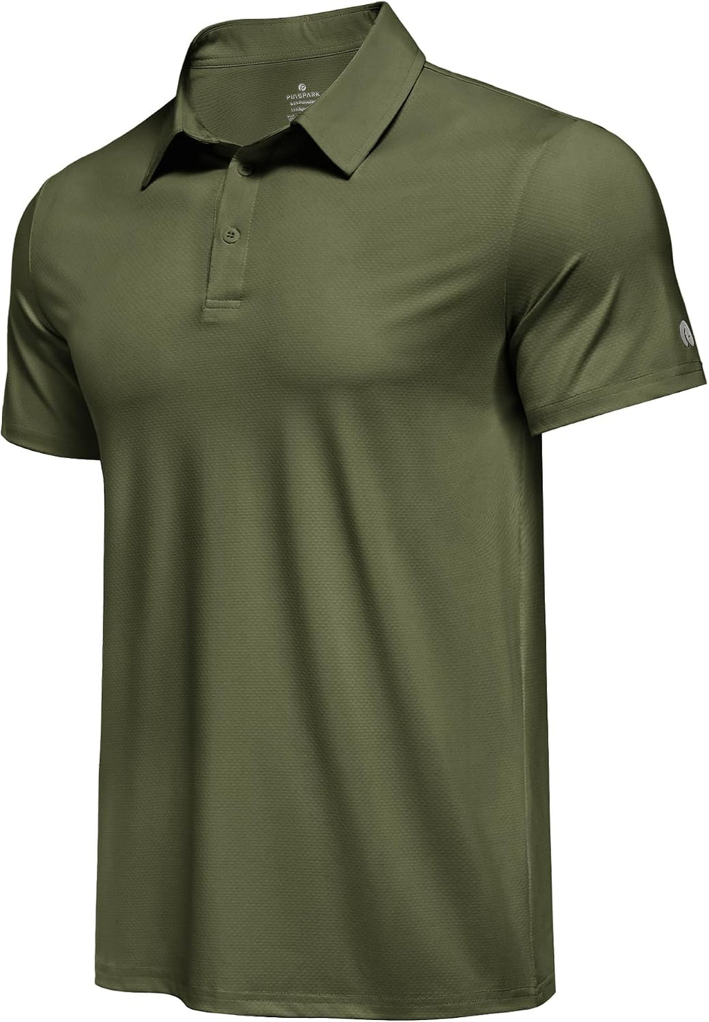 PINSPARK Men's Golf Polo Shirts UPF 50+ Moisture Wicking Collared Shirts