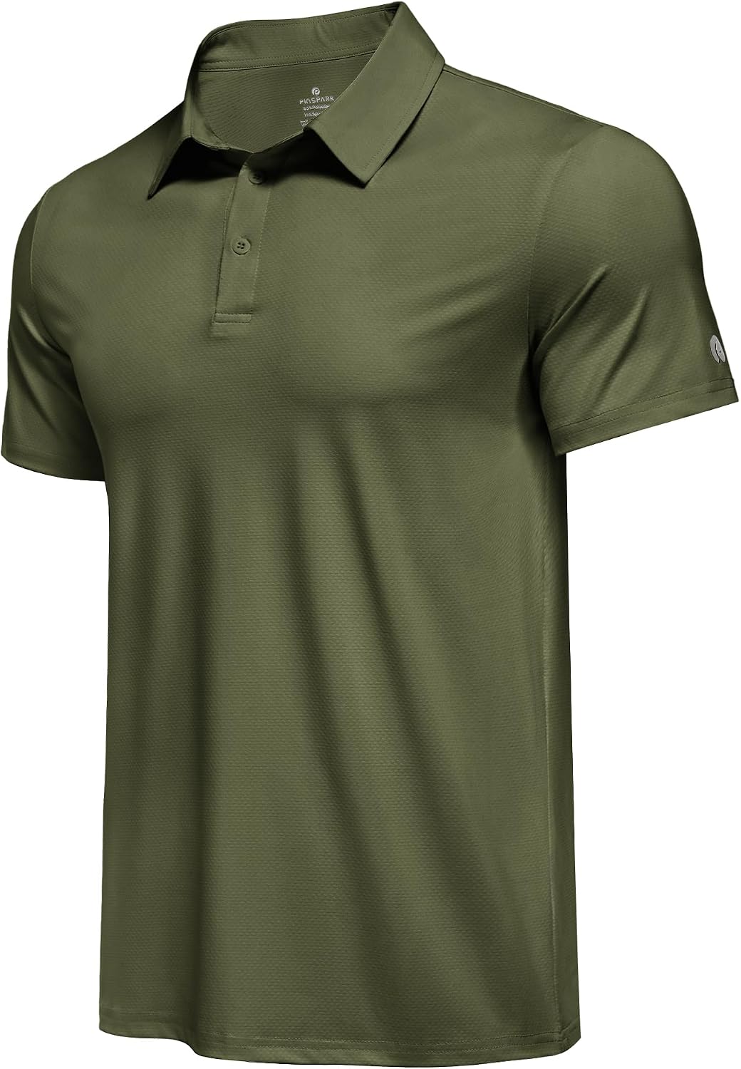 PINSPARK Men's Golf Polo Shirts UPF 50+ Moisture Wicking Collared Shirts