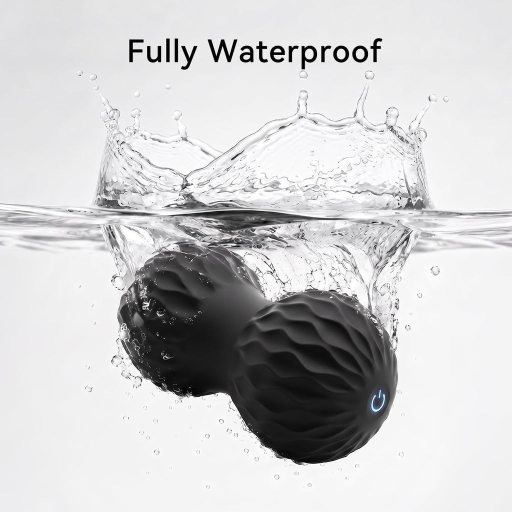 Rechargeable Peanut Massage Ball, Soft Portable Body Massage Roller for Foot Neck Shoulder Back, Black