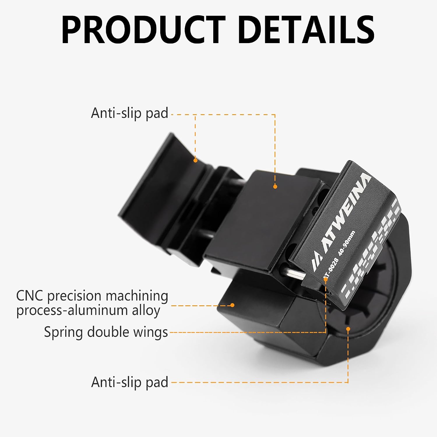 Bike Handlebar Mounts for 4.5-7.1 Phones (Black)