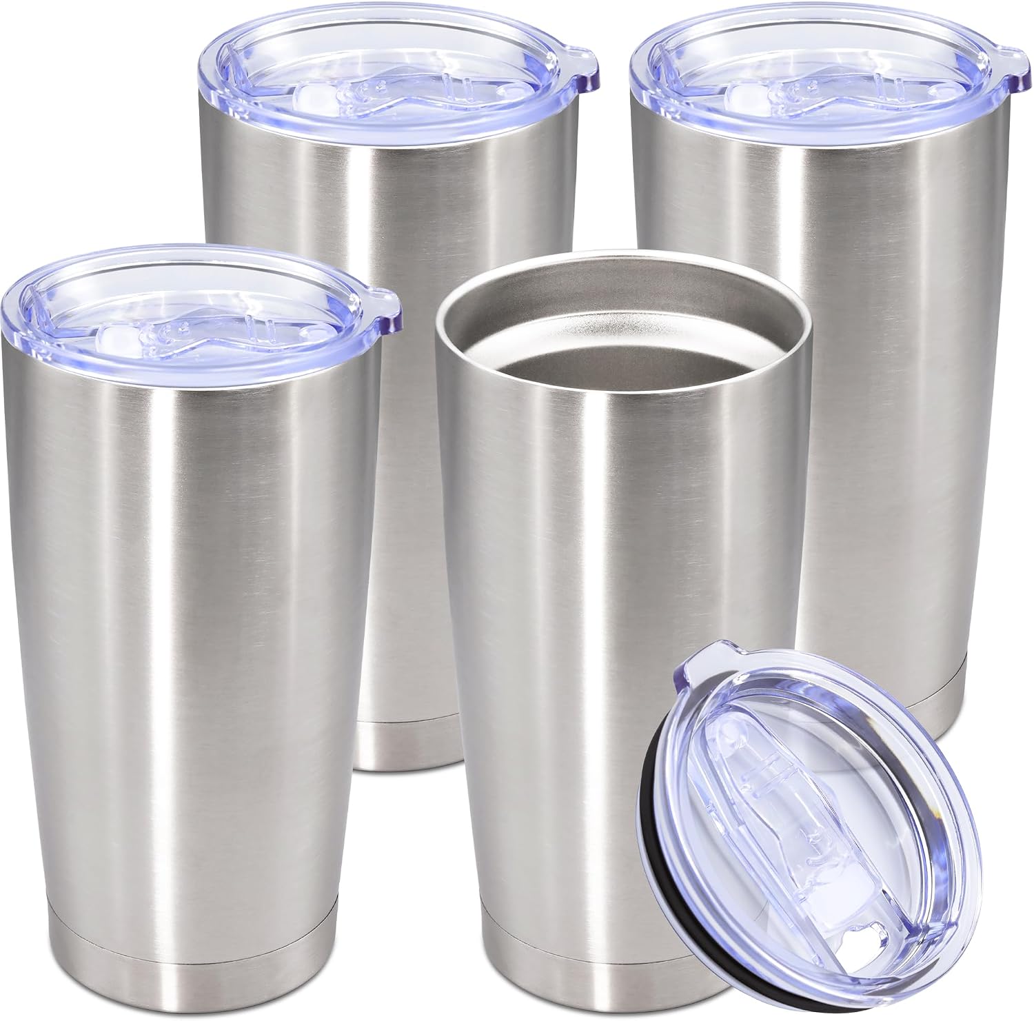 20oz Tumbler Stainless Steel Tumbler Coffee Tumbler with Lid SS, 4P
