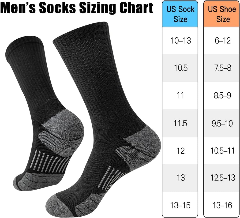 JOYNÉE 8 Pairs Mens Athletic Crew Socks Cushion Running Work Breathable Outdoor Socks for Men