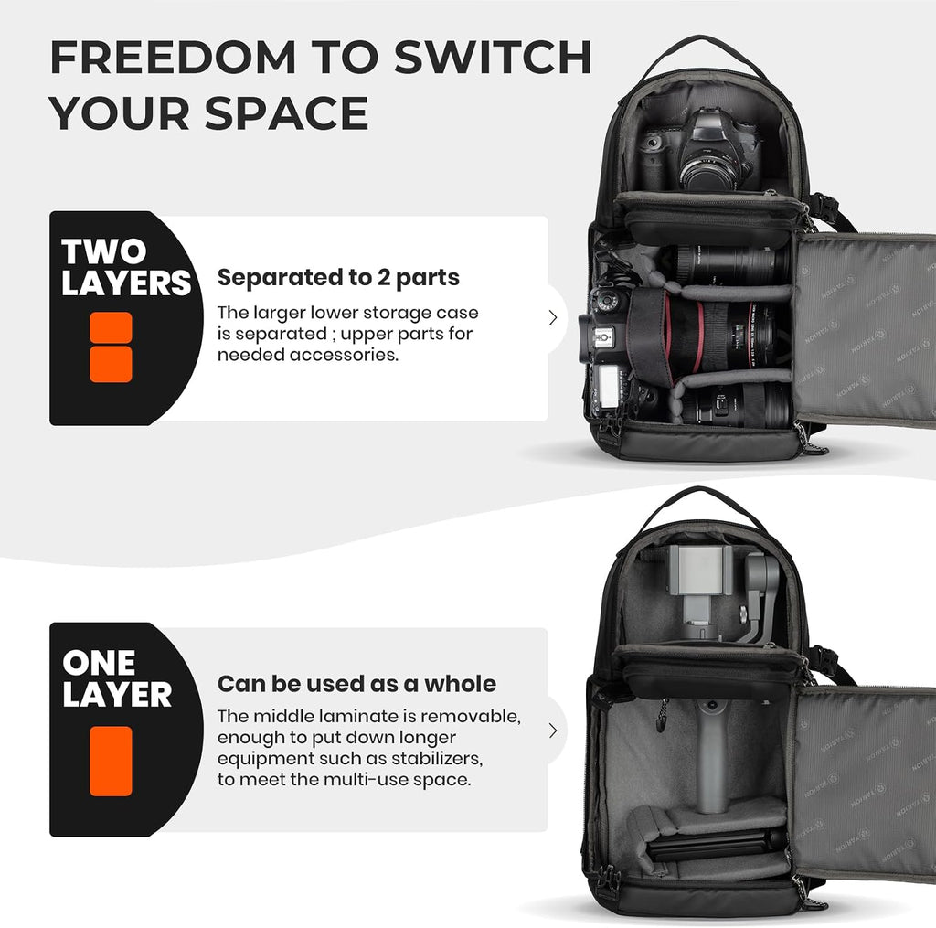 TARION Camera Sling Bag Compact Photography Shoulder Bag, Black TR-S