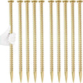 Besitu 16 Inch Rebar Stakes 1/2 Inch Diameter Galvanized Steel Ground Anchors Heavy Duty Anchoring Spikes for Speed Bump, Parking Curb and Tent (10 Pack)