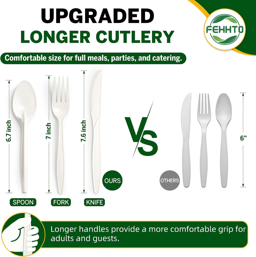 250PCS Disposable Paper Plates Set and Utensils, 9 and 7inch Plates