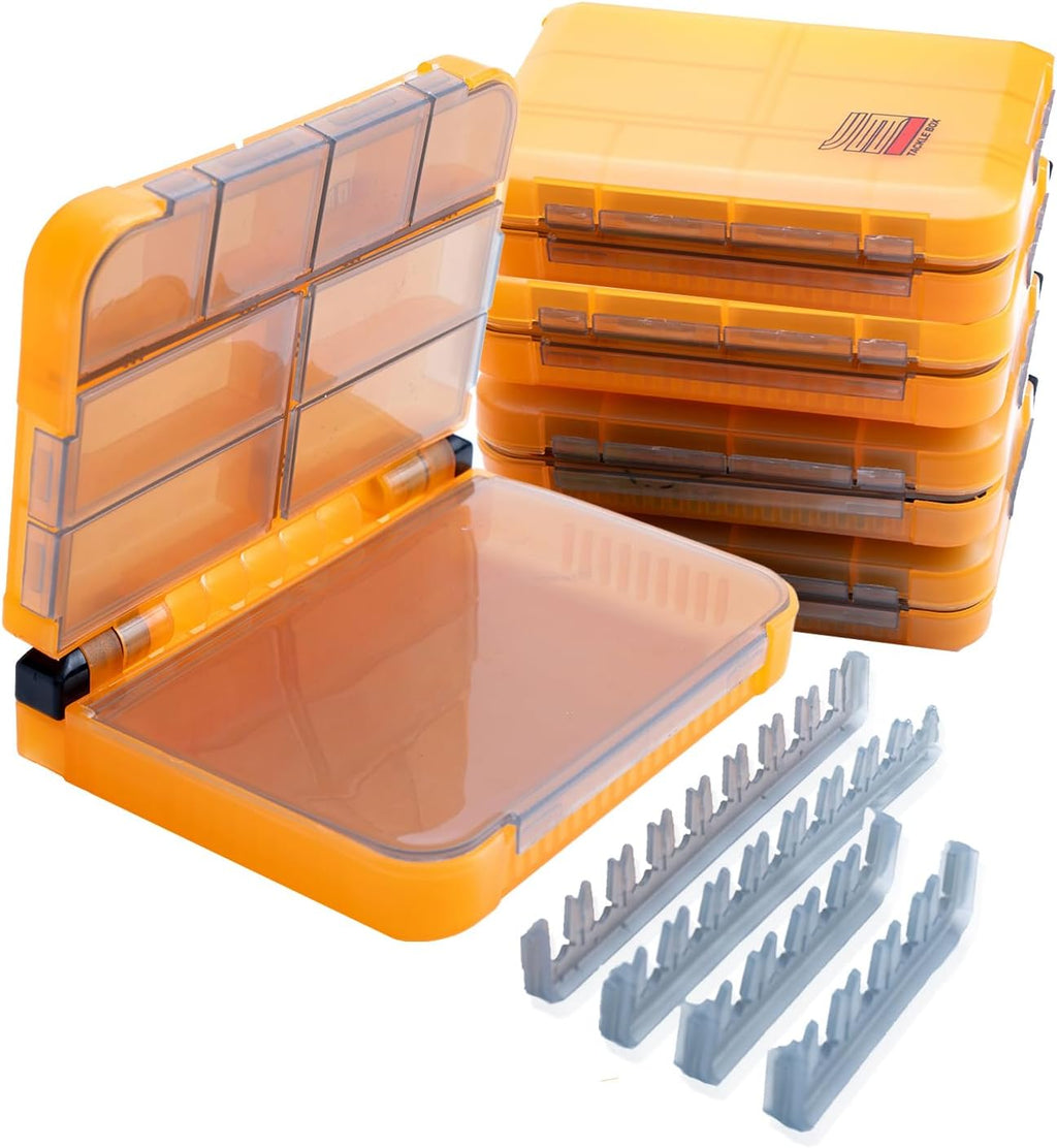 5 Pack Mini Plastic Tackle Boxes, Waterproof Fishing Gear Organizer for Lures, Hooks, Baits