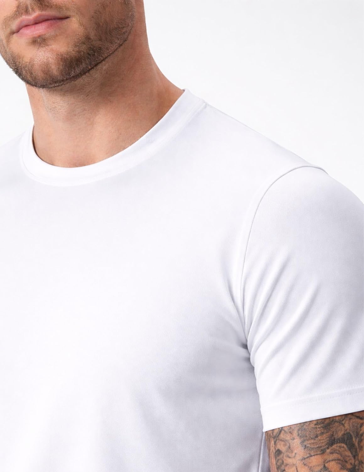 5 Pack Men’s Active Quick Dry Crew Neck T Shirts | Athletic Running Gym Workout Short Sleeve Tee Tops Bulk