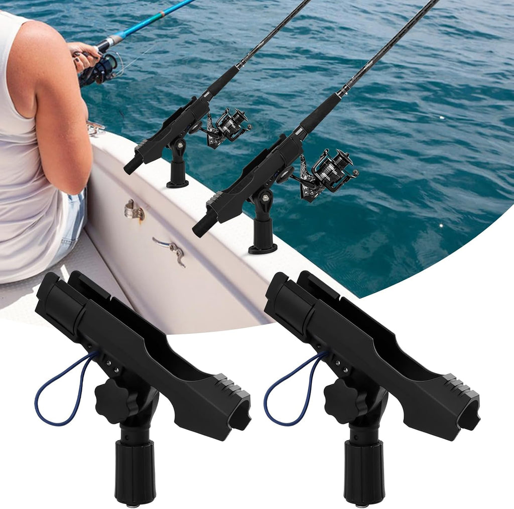 2‑Pack Kayak Fishing Rod Holders, 360° Adjustable Pole Holders for Boats