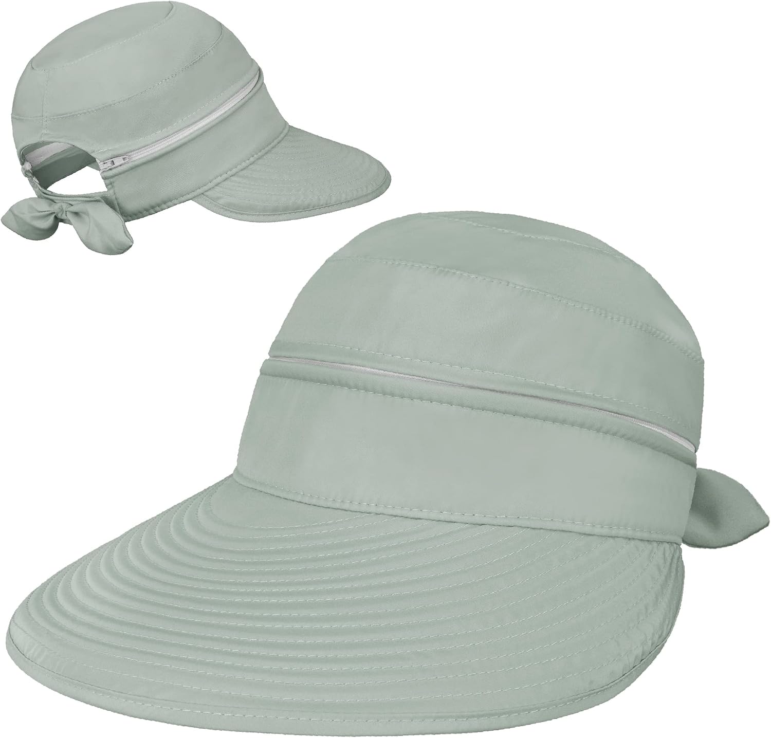SUN CUBE Womens Sun Hat UV Protection Wide Brim Zip-Off Golf Visor