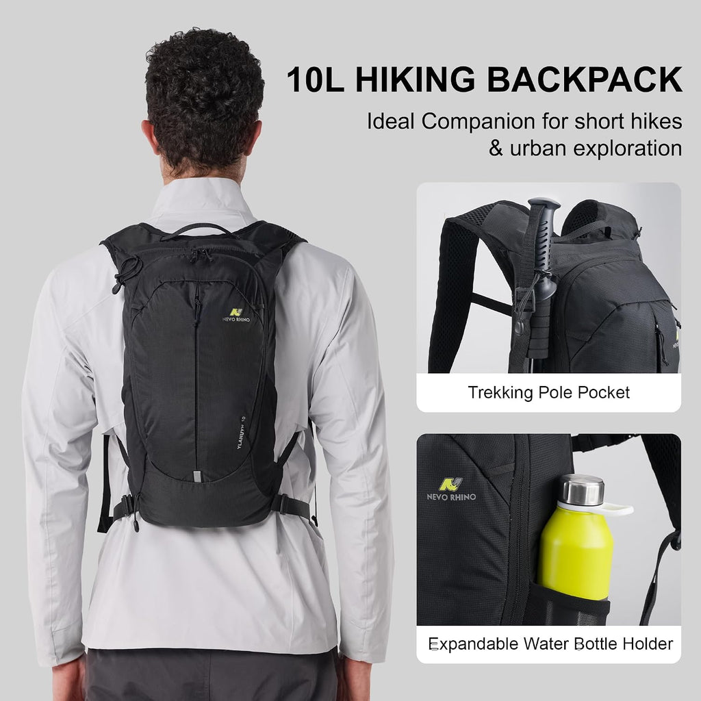 N NEVO RHINO Hiking Backpack, 10L Lightweight Daypack for Men Women